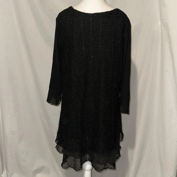 women's black sequin Adorn long sleeve tunic size 1xl - Picture 2 of 6